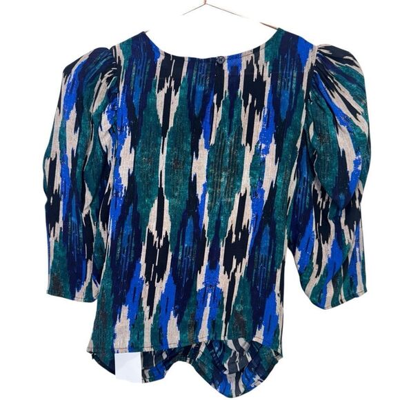 NEW Maria Cher Noia Abstract Silk Blouse Size Large - Picture 2 of 5